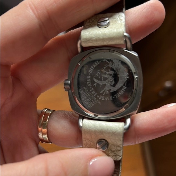 Diesel Silver and White Watch Elegant Accessories